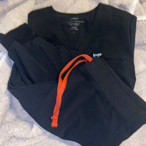 Black FIGS DUPE LAGO scrubs made from recycled bottles